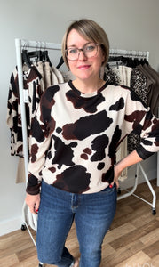 Pieta Top - Cow Print