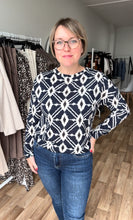 Load image into Gallery viewer, Pieta Top - Navy Ikat
