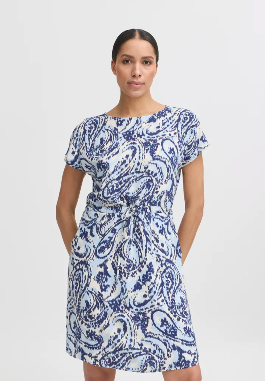 Blue Paisley Short Dress