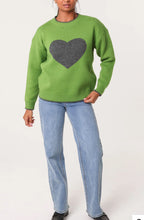 Load image into Gallery viewer, Heart Jumper - Green/Grey

