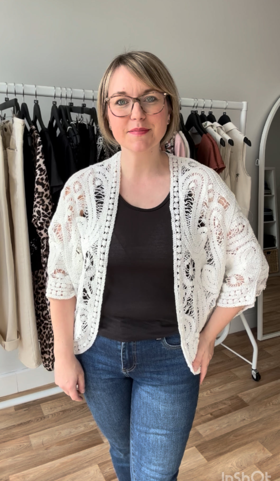Open Front Crochet Cardi