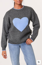 Load image into Gallery viewer, Heart Jumper - Blue/Grey
