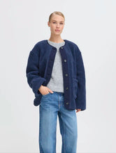 Load image into Gallery viewer, Borg Cord Coat - Navy

