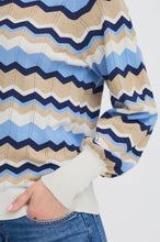 Load image into Gallery viewer, Chevron Pointelle Jumper - Della Blue
