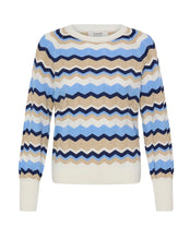 Load image into Gallery viewer, Chevron Pointelle Jumper - Della Blue
