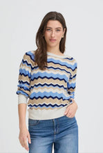 Load image into Gallery viewer, Chevron Pointelle Jumper - Della Blue
