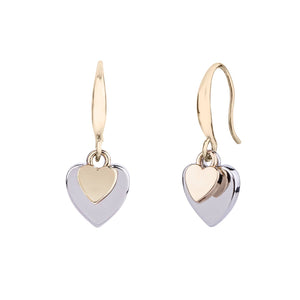 Duo Heart Earrings - Silver/Gold